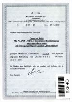 Deutsches Reich Dienst 84 gestempelt Attest Weinbuch BPP #OR626