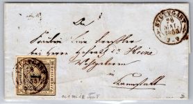 Württemberg 1 auf Brief als Einzelfrankatur von Stuttgart gelaufen #OR680