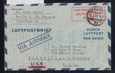 Berlin LF 1 II als Ganzsache gelaufen in die USA #OT696