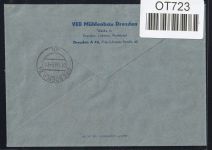 DDR Dienstmarken B 20 auf Brief als Einzelfrankatur ZKD Wertstreifen #OT723