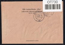DDR Dienstmarken B 23 auf Brief als Einzelfrankatur ZKD Wertstreifen #OT730