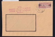DDR Dienstmarken B 29 auf Brief als Einzelfrankatur ZKD Wertstreifen #OT754