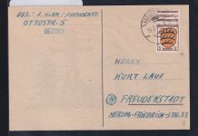 Französische Zone Allgemeine Ausgabe 3 auf Postkarte Einzelfrankatur #DAF03