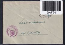 Französische Zone Baden 6 auf Brief doppelt verwendet #DAF24