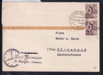 Französische Zone Baden 15 auf Postkarte Mehrfachfrankatur #DAF30