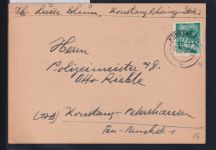 Französische Zone Baden 16 auf Postkarte Einzelfrankatur #DAF31