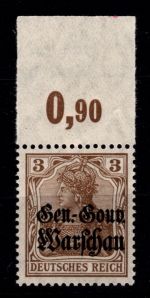 Deutsche Besetzung 1. WK Polen 7 b P OR postfrisch geprüft Hey BPP #OU616