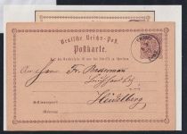 Deutsches Reich P 01 als Ganzsache Befund Brugger BPP, seltener Stempel #OU755