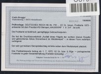 Deutsches Reich P 01 als Ganzsache Befund Brugger BPP, Druckbesonderheit #OU757