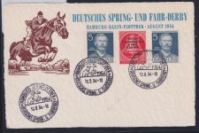 Berlin 92, 118 auf Sonderblatt Hamburg Springreiten 1954 #DAJ79