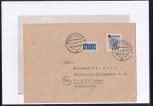 Französische Zone Württemberg 43 A auf Brief Attest Straub BPP #OV034