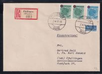 Französische Zone Württemberg 40 A, 42 A auf Brief geprüft Schlegel BPP #OV037