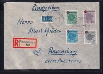 Französische Zone Württemberg 40 A - 43 A als Ersttagsbrief Satzbrief #OV038