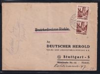 Französische Zone Württemberg 21 auf Brief als Mehrfachfrankatur #OV069