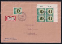 Berlin 177 auf Brief 4er Block Eckrand Ecke 4 #DAT28