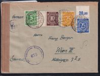 Alliierte Bestzung 915, 918, 926a P OR ndgz, 927 auf Brief Zensur Ausland #DAT61