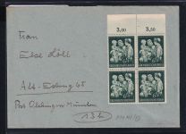 Deutsches Reich 870 im 4er Block OR auf Brief Mehrfachfrankatur #DAT65