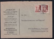 Französische Zone Baden 21 auf Brief als Mehrfachfrankatur portogerecht #DAL14