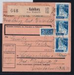 Französische Zone Baden 24 auf Brief als Mehrfachfrankatur Paketkarte #DAL18