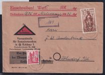 Französische Zone Rheinland Pfalz 15 auf Brief als MiF, portogerecht #DAL40