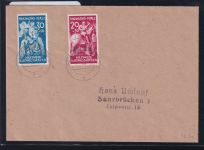 Französische Zone Rheinland Pfalz 30-31 auf Brief geprüft Schlegel BPP #DAL48