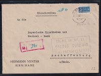 Französische Zone Rheinland Pfalz 22 auf Brief als MiF, portogerecht #DAL60