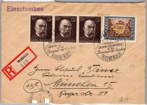 Deutsches Reich 828, 864 auf Brief Einschreiben #DAU11