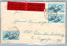 DDR 974 auf Brief Eilsendung Express #DAU65