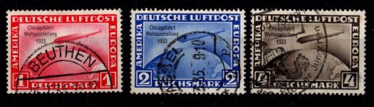 Deutsches Reich 496-498 gestempelt Hauptwert geprüft Grabowski BPP #DBC07