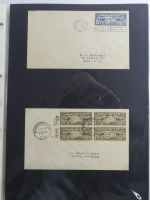USA Luftpost u.a. mit Zeppelin besammelt auf selbstegestalteten Seiten #MA084
