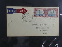 USA Luftpost u.a. mit Zeppelin besammelt auf selbstegestalteten Seiten #MA084