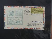 USA Luftpost u.a. mit Zeppelin besammelt auf selbstegestalteten Seiten #MA084