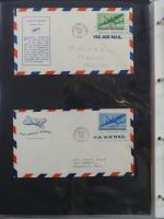 USA Luftpost u.a. mit Zeppelin besammelt auf selbstegestalteten Seiten #MA084