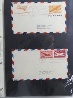 USA Luftpost u.a. mit Zeppelin besammelt auf selbstegestalteten Seiten #MA084