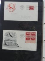 USA Luftpost u.a. mit Zeppelin besammelt auf selbstegestalteten Seiten #MA084