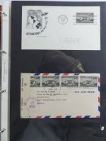 USA Luftpost u.a. mit Zeppelin besammelt auf selbstegestalteten Seiten #MA084