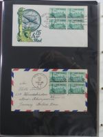 USA Luftpost u.a. mit Zeppelin besammelt auf selbstegestalteten Seiten #MA084