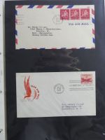 USA Luftpost u.a. mit Zeppelin besammelt auf selbstegestalteten Seiten #MA084