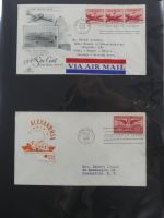 USA Luftpost u.a. mit Zeppelin besammelt auf selbstegestalteten Seiten #MA084