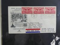 USA Luftpost u.a. mit Zeppelin besammelt auf selbstegestalteten Seiten #MA084