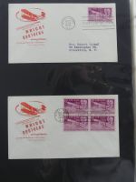 USA Luftpost u.a. mit Zeppelin besammelt auf selbstegestalteten Seiten #MA084