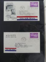 USA Luftpost u.a. mit Zeppelin besammelt auf selbstegestalteten Seiten #MA084