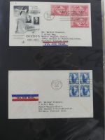 USA Luftpost u.a. mit Zeppelin besammelt auf selbstegestalteten Seiten #MA084