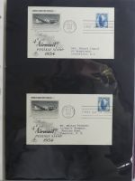 USA Luftpost u.a. mit Zeppelin besammelt auf selbstegestalteten Seiten #MA084