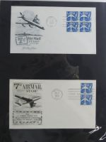 USA Luftpost u.a. mit Zeppelin besammelt auf selbstegestalteten Seiten #MA084