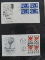 USA Luftpost u.a. mit Zeppelin besammelt auf selbstegestalteten Seiten #MA084