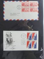 USA Luftpost u.a. mit Zeppelin besammelt auf selbstegestalteten Seiten #MA084