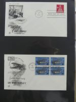 USA Luftpost u.a. mit Zeppelin besammelt auf selbstegestalteten Seiten #MA084