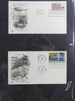 USA Luftpost u.a. mit Zeppelin besammelt auf selbstegestalteten Seiten #MA084