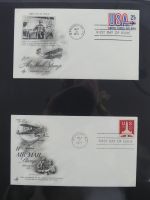 USA Luftpost u.a. mit Zeppelin besammelt auf selbstegestalteten Seiten #MA084